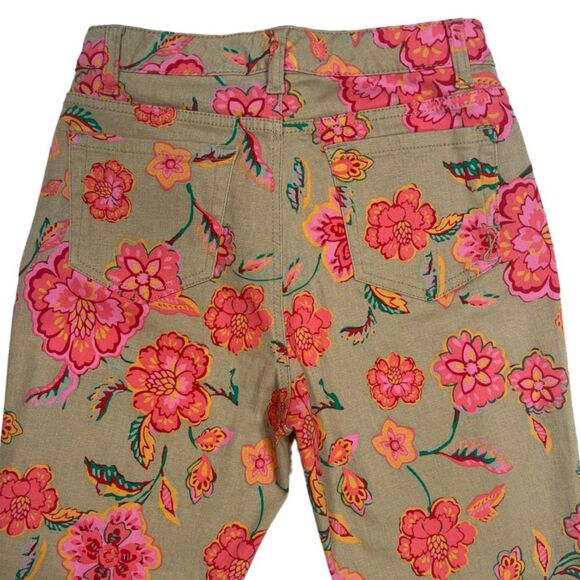 Jones New York Soho Women’s 10 Petite Tan/Pink Floral Slimming Jeans - Picture 8 of 8